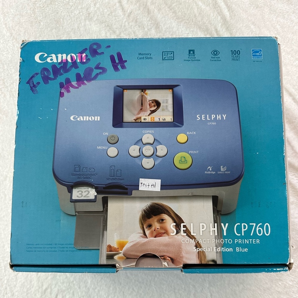 Canon SELPHY CP760 Compact Digital Photo Thermal Printer Special Edition Blue